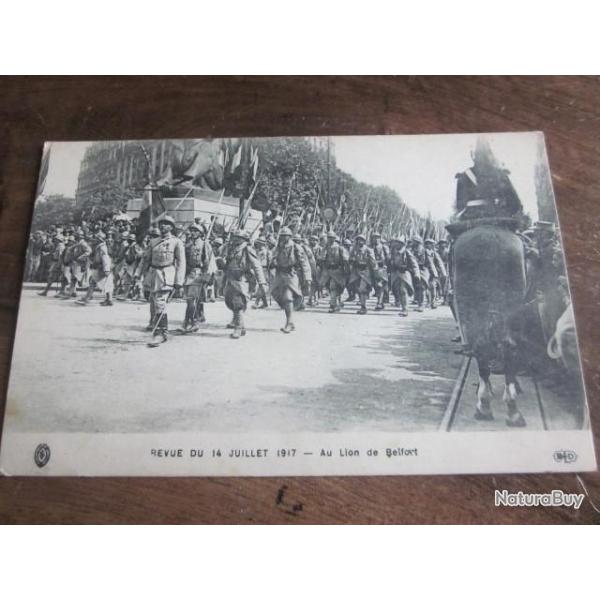 CP  REVUE DU 14 JUILLET 1917  AU LION DE BELFORT