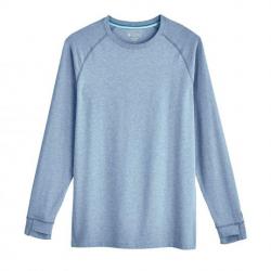T Shirt anti UV pour homme Manches longues LumaLeo Bleu clair Bleu