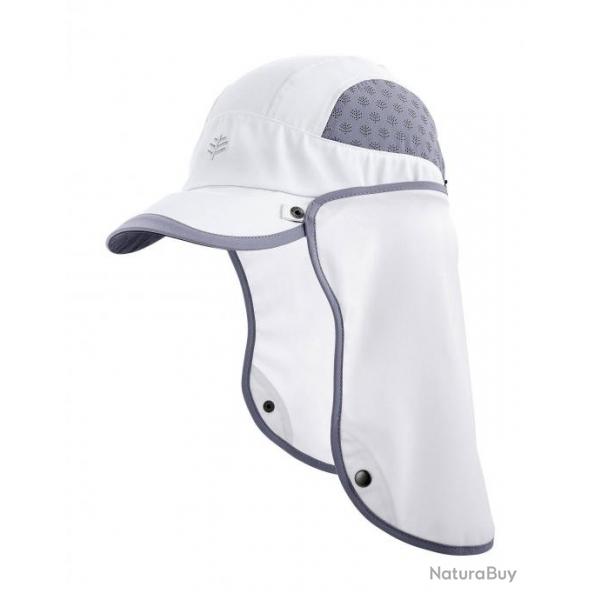 Casquette sport anti UV avec protge nuque pour adulte - Agilit - Blanc / Gris Acier Blanc M/L