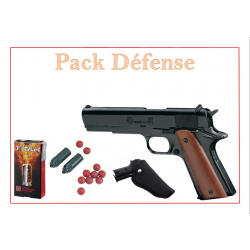 Pistolet 9 mm à blanc Chiappa 911 bronzé + holster + munitions + adaptateur "Pack Défense"
