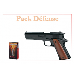 Pistolet 9 mm à blanc Chiappa 911 bronzé + munitions "Pack Défense"