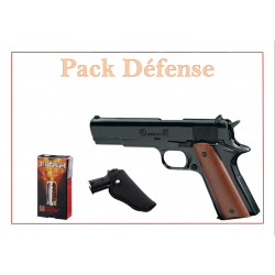 Pistolet 9 mm à blanc Chiappa 911 bronzé + munitions + un holster "Pack Défense"
