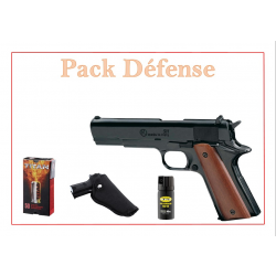 Pistolet 9 mm à blanc Chiappa 911 bronzé + munitions + un holster + un aérosol "Pack Défense"