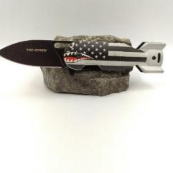 Couteau Pliant Style bombe avec des illustrations requins Ouverture Assistée 1