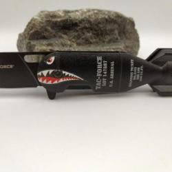 Couteau Pliant Style bombe avec des illustrations requins Ouverture Assistée 2
