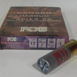 Boite de 10 cartouches Fob canard Magnum 12/89, Acier 38 grammes , Numero 1