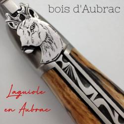 Couteau poche couteau Laguiole en Aubrac Chevreuil Cerf chasse Bois d'Aubrac France Régional AI