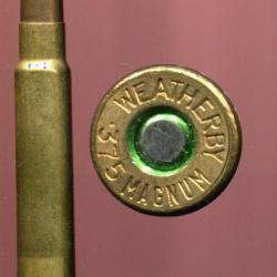 .375 Weatherby Magnum - balle cuivre pointe arrondie