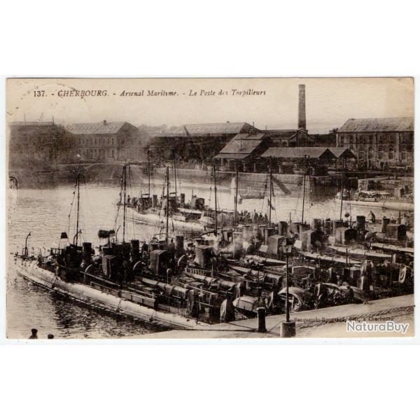 CPA - CHERBOURG - L'Arsenal Maritime - Le Poste des Torpilleurs N1210