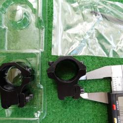 Paires de Colliers de montages RTI Optics pour lunettes de tir, remise si commande de deux paires