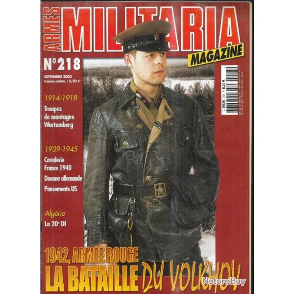 Militaria magazine 218 cavalerie france 1940, troupes de montagne 14-18, algrie 20e di, arme rouge