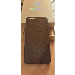 Coque Autruche Veritable pour iPhone 6+/6s +, Couleur: Marron