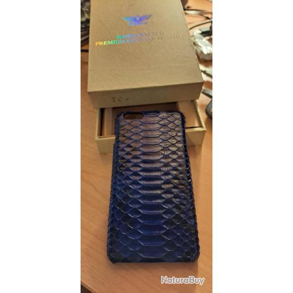 Coque Serpent Python pour iPhone, Couleur: Bleu, Smartphone: iPhone 6 Plus