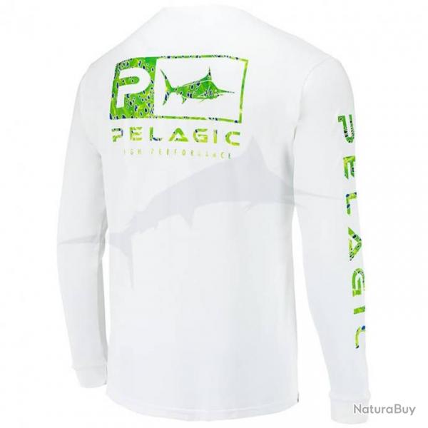 L Shirt Pelagic Aquatek Icon Dorado Green