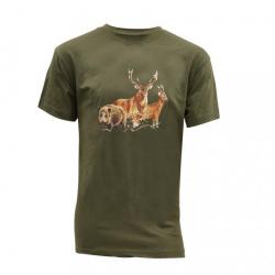 Tee-Shirt Kaki Grands Animaux Taille 4XL (Taille 7)