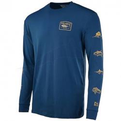 L Shirt Pelagic Aquatek Game Fish Performance Bleu Marine
