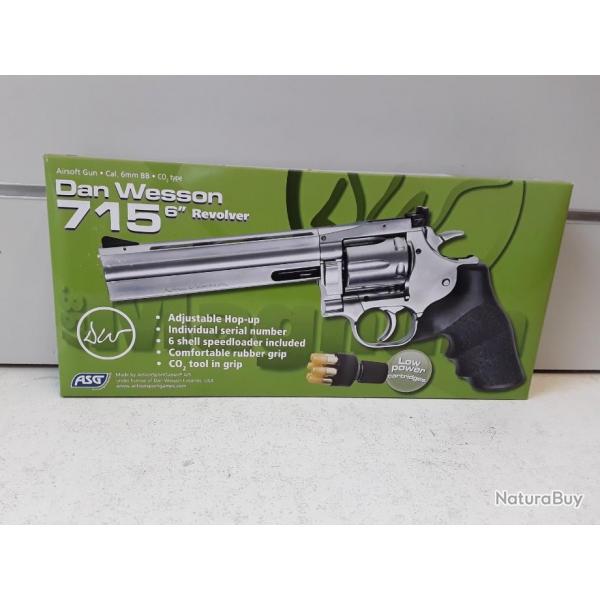 6755 AIRSOFT  REVOLVER DAN WESSON 715 ASG CO2 CAL6MM NEUF
