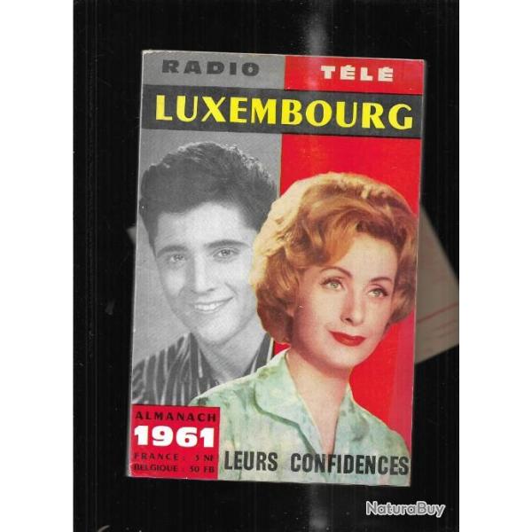radio tl luxembourg almanach 1961 , leurs confidences , sacha distel, princesse margaret,