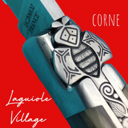 Exceptionnel Couteau Laguiole Village corne mouche prestige ressort gravé couteau unique