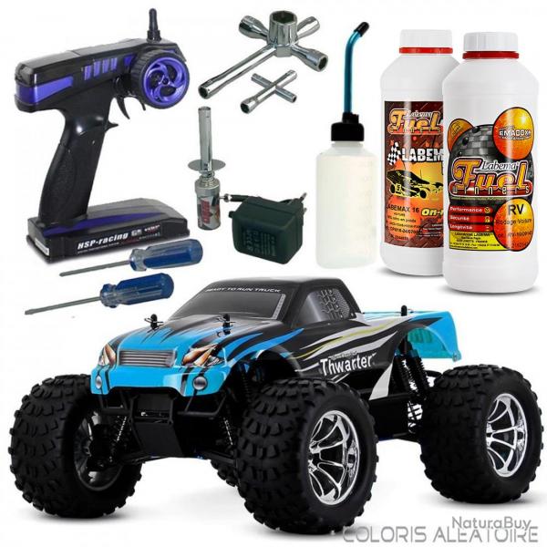 Pack Complet Monster Truck Thermique Thwarter N2 4x4 avec carburant de modelisme et starter kit