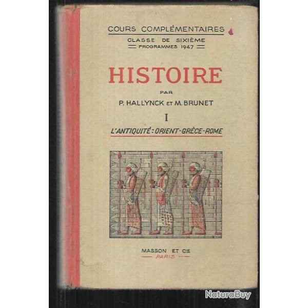 histoire  volume 1 antiquit, orient , grce , rome , hallynck et brunet