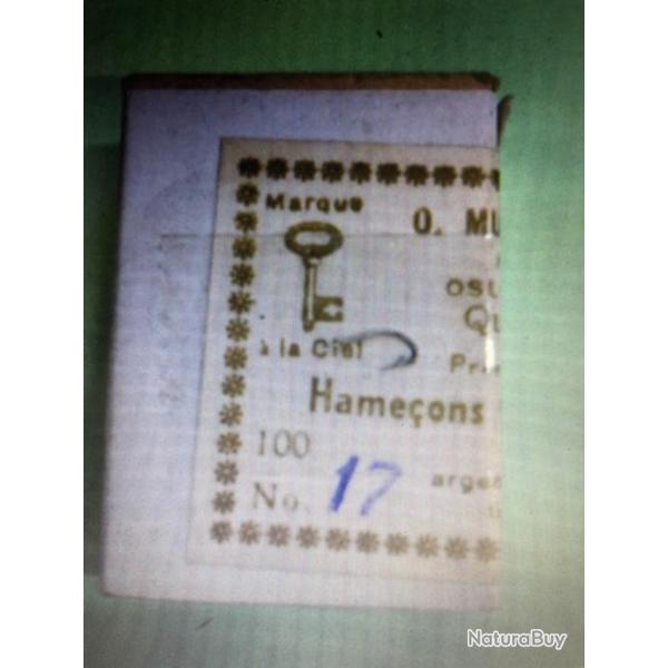 100 Hameon n 17 palette ref 515 S forg argent droit tige moyenne peche coup mustad