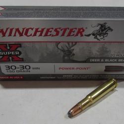 1 boite neuve de 20 cartouches  de calibre 30-30 winchester , Winchester power Point 150 grains