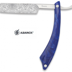 Couteau rasoir old bleu  lame de 8 cm à offrir