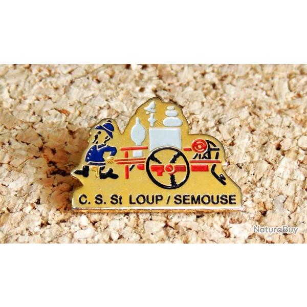 Pin's SAPEURS POMPIERS - POMPE des SP de SAINT LOUP / SEMOUSE 70 - peint cloisonn - fab inconnu