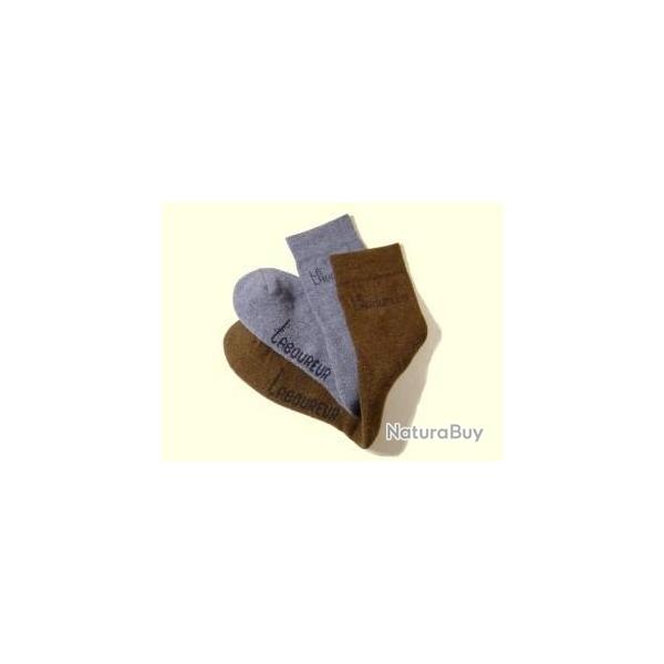 Chaussettes courtes en laine LE LABOUREUR Marron 41/42