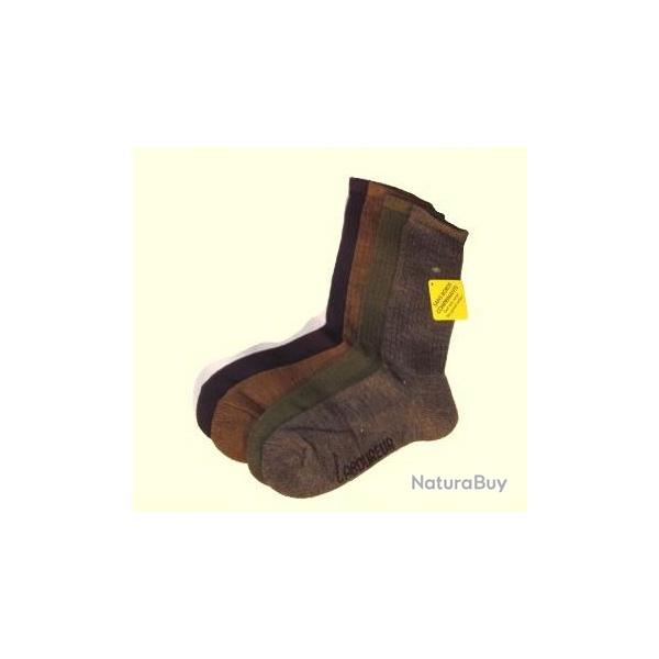 Chaussettes laine sans bords comprimands LE LABOUREUR Vert 47/48