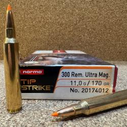 Opé flash ! 1 boite de munitions Norma TIPSTRIKE 300 Rem. Ultra Mag. 300 RUM, 11g, Destockage !!!