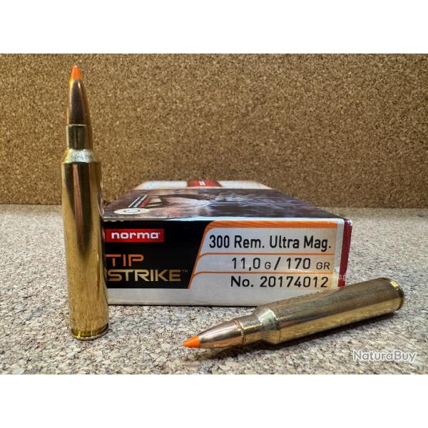 Op flash ! 1 boite de munitions Norma TIPSTRIKE 300 Rem. Ultra Mag. 300 RUM, 11g, Destockage !!!