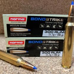 Lot de 2 boites de munitions Norma Bondstrike Extreme 300 Rem. Ultra Mag. 11.7g