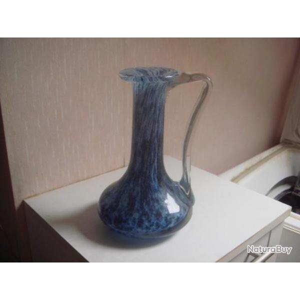 ancien vase aiguiere pate de verre hauteur 24 cm diamtre du fond 15 cm