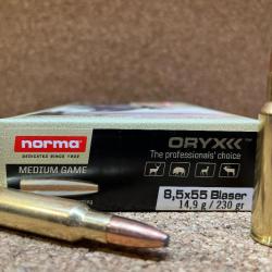 Lot de 2 boites de munitions Norma Oryx 8,5 x 55 Blaser 14.9 g