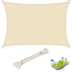 Voile d'ombrage auvent avec protection UV crème déperlante 2x3 m 19_0000889