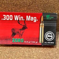 Boite de munitions Geco Cal.300 Win. Mag. ZERO 8.8G 136GR