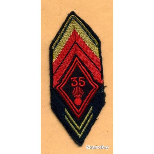 Ecusson 35 Rgiment d'Infanterie -  galon de caporal-chef ADL