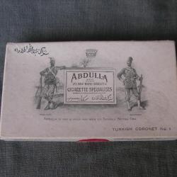 WW2 ANGLETERRE BOÏTE DE TABAC VIDE ANGLAIS/TURQUIE " ABDULLA  " BRITISH FIRM EN CARTON
