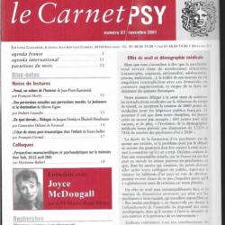 le carnet psy , psychiatrie , psychologie , psychanalyse , lot de 9 revues
