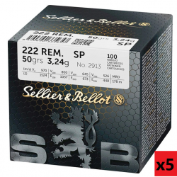 Munitions Sellier&Bellot 222Rem SP X5boites