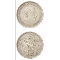 Collection Monnaie 25 PESETAS 1957 FRANCO CAUDILLO - Port Offert -