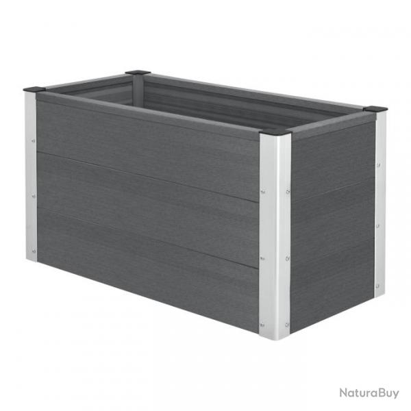 Caisse  fleurs bac  fleurs pot de fleurs bois composite WPC 100 x 50 x 50 cm gris 03_0001244