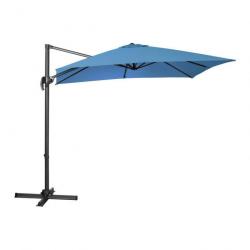 Parasol de jardin meuble abri terrasse carré 250 x 250 cm pivotant bleu 14_0002655