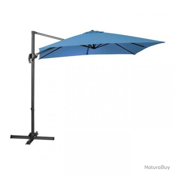 Parasol de jardin meuble abri terrasse carr 250 x 250 cm pivotant bleu 14_0002655