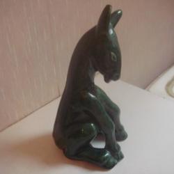 statuette ane verte Saint Clément emaillée années 20-30 art déco