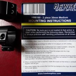 Colliers de montage  HAWKE 30mm MATCH MOUNTS, moins 50% sur la deuxième paire