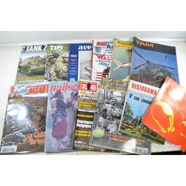 Lot magazines militaria aviation TAM avenirs Axe&Allis TIM Tank Zone Assaut uniformes 39-45...