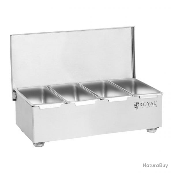 Bote  condiments avec couvrecle 4 x 450 ml acier inoxydable 14_0000738